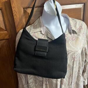 Mondani New York Gorgeous Black Canvas-like Shoulder Bag NWT